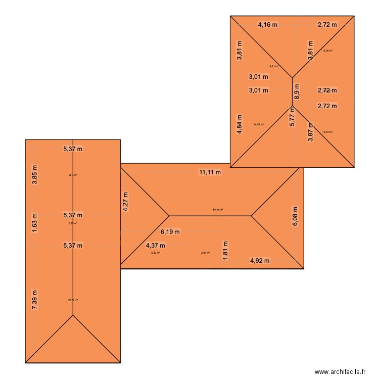 noe. Plan de 11 pièces et 192 m2