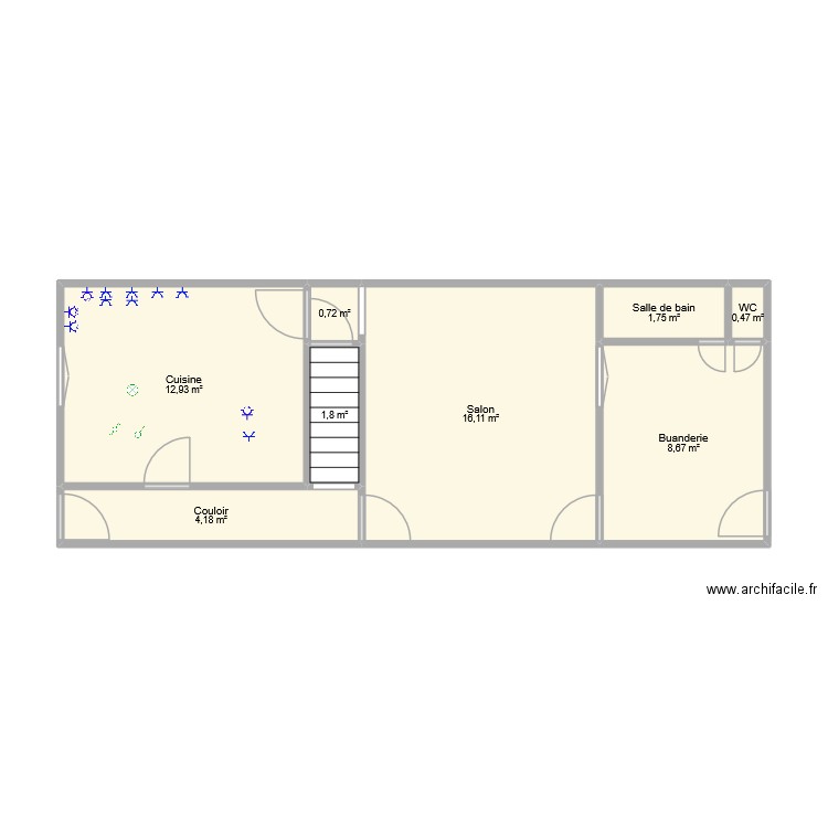 Jason Rez. Plan de 8 pièces et 47 m2