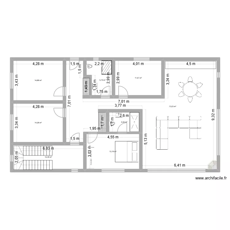 Lukavica &eacute;lectricit&eacute;. Plan de 8 pièces et 151 m²