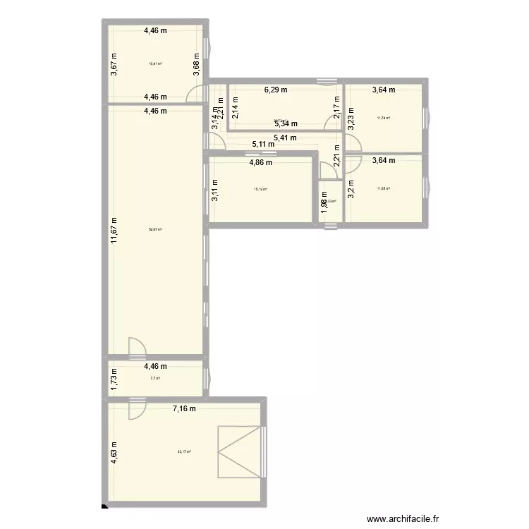 premier plan max. Plan de 9  et 171 m²