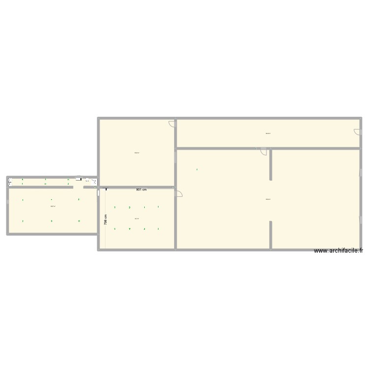 Rez de chaussée. Plan de 5 pièces et 699 m2