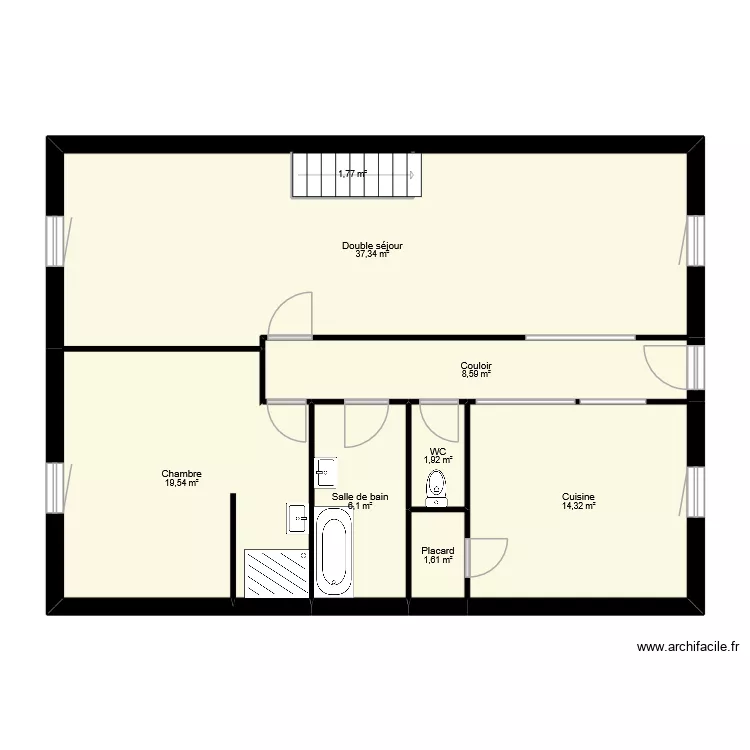 coizeaux. Plan de 14  et 181 m²