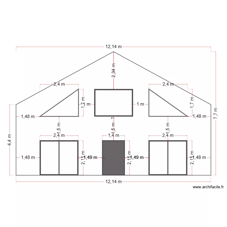 FACADE SUD M. Plan de 
