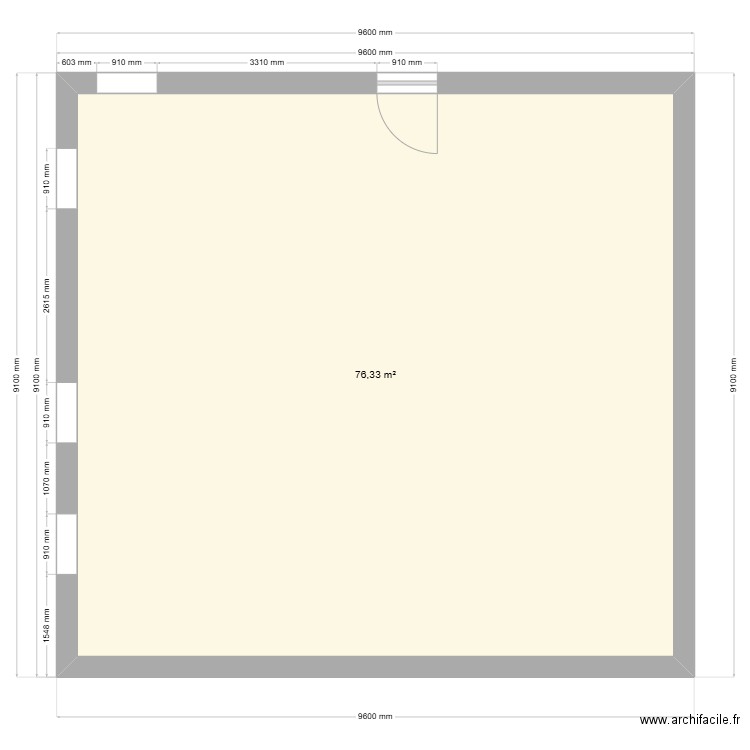 ArchiFacile PRO MODULE 4. Plan de 1 pièce et 76 m2