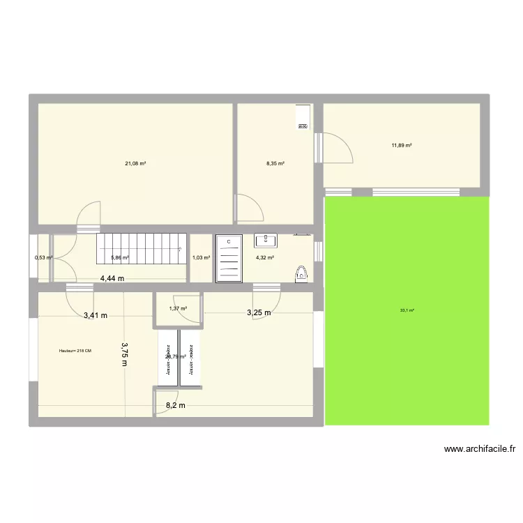EXISTANT DESARANAUTS ETAGE. Plan de 