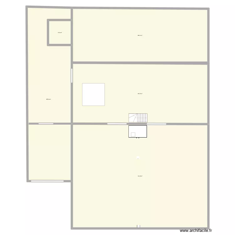 hangar. Plan de 5  et 835 m²
