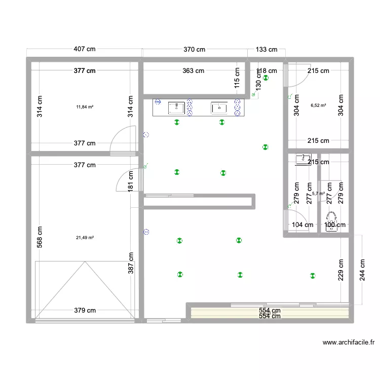 r&eacute;novation d'un salon de coiffure. Plan de 