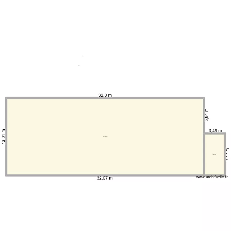 LA BORNE  -  EMPRISE AU SOL. Plan de 2  et 425 m²