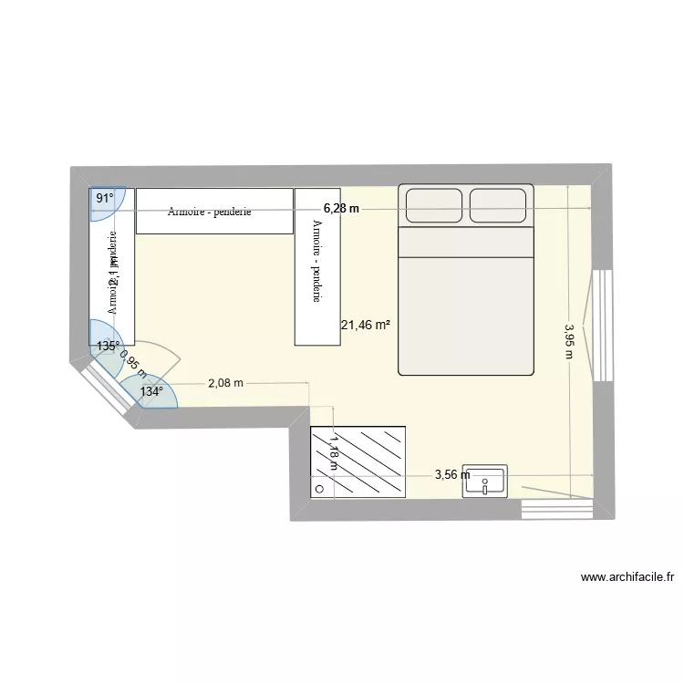 chambre Nous. Plan de 1 et 21 m² chambre Nous. Plan de 1 et 21 m²