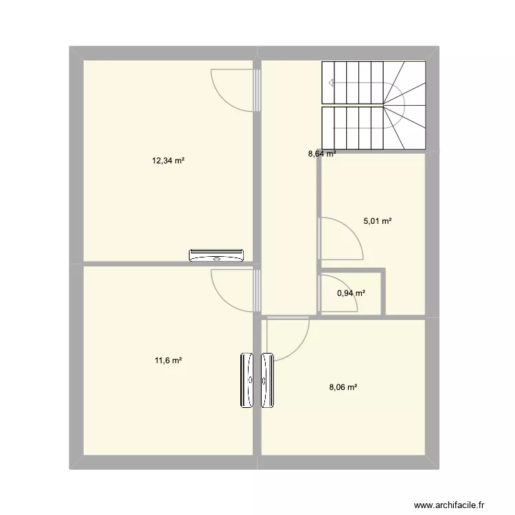 Split clim CHOLLET. Plan de 6  et 47 m²