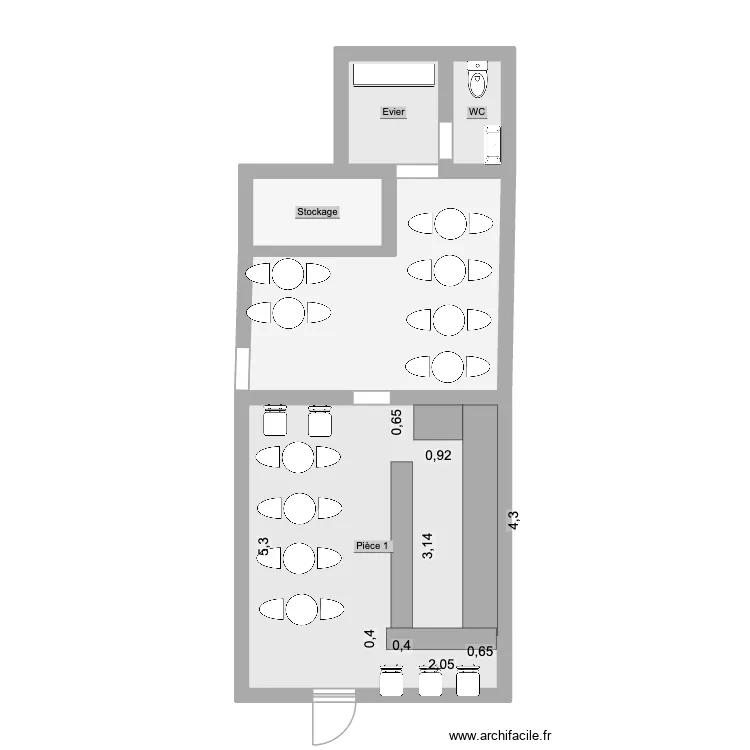 ABLA. Plan de 5  et 47 m²