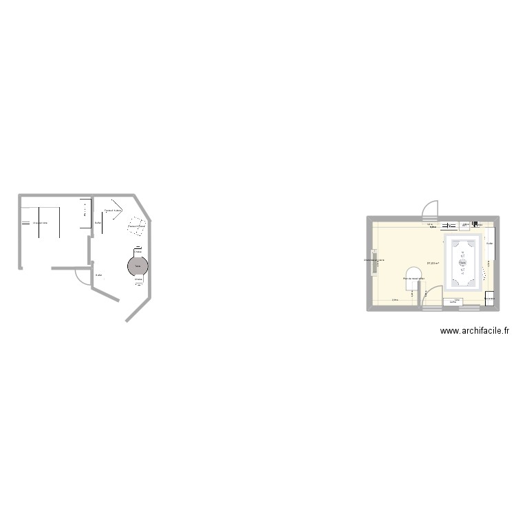 Plouigneau. Plan de 1 pièce et 27 m2