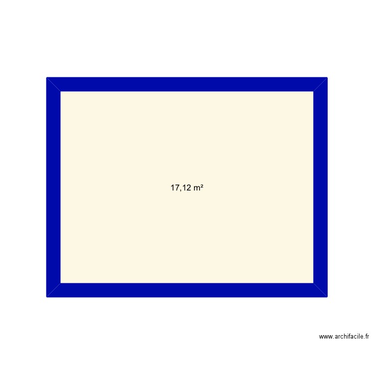 Chambre . Plan de 1 pièce et 17 m2