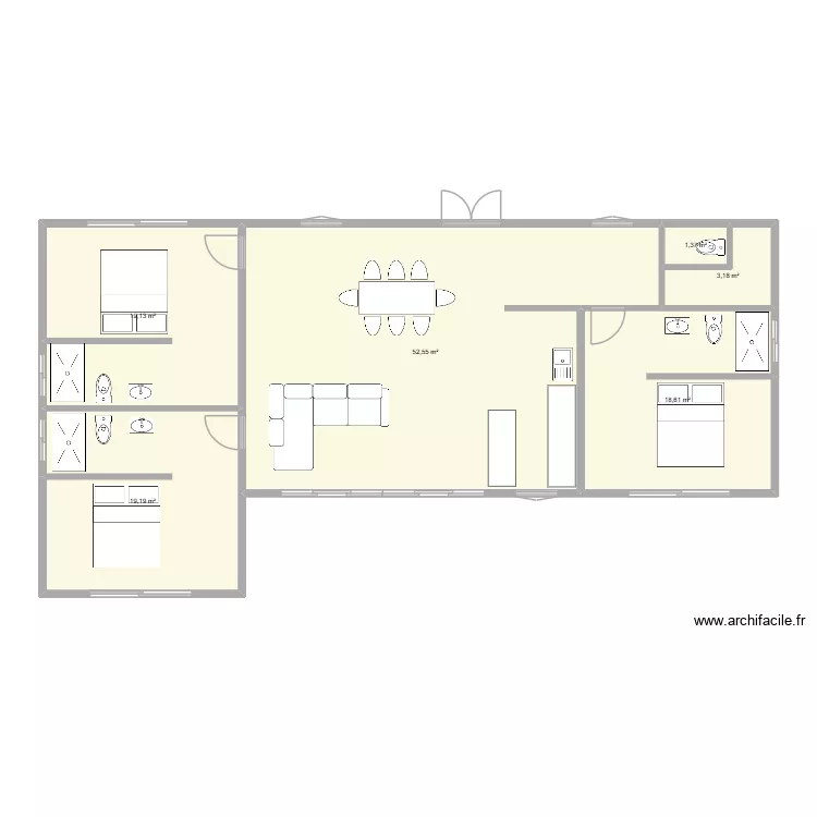 ITACARE 2. Plan de 6  et 114 m²