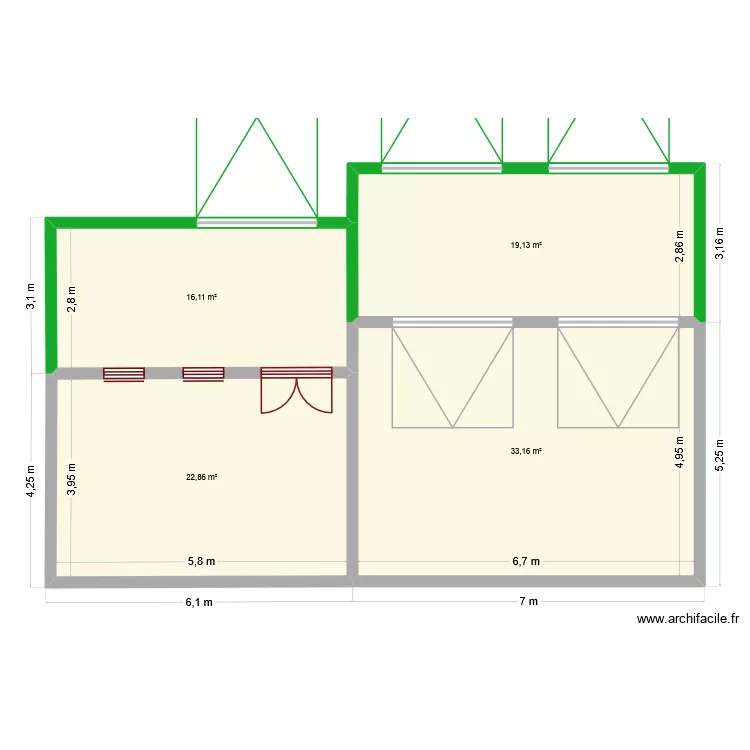 Garage Neuvy. Plan de 4  et 91 m²