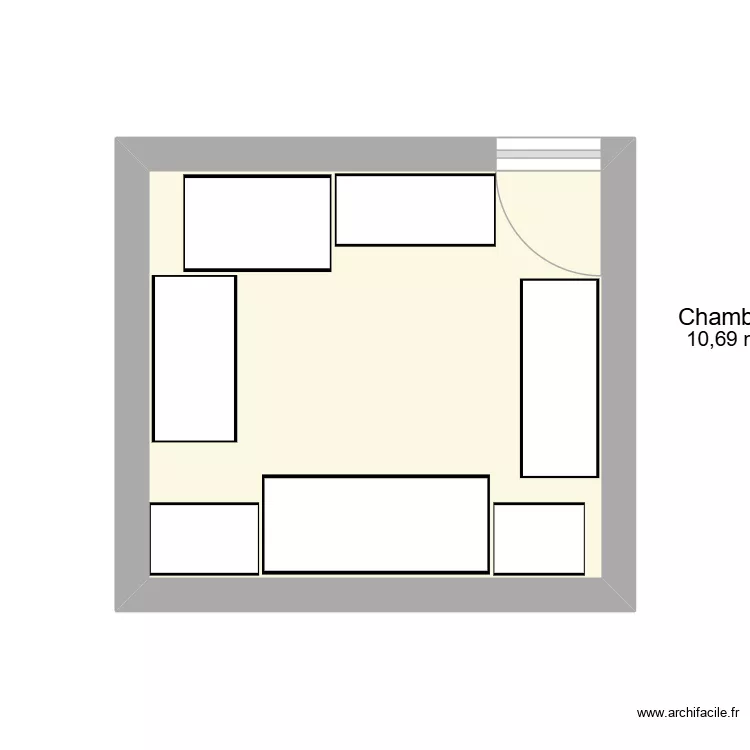 studio. Plan de 1  et 11 m²