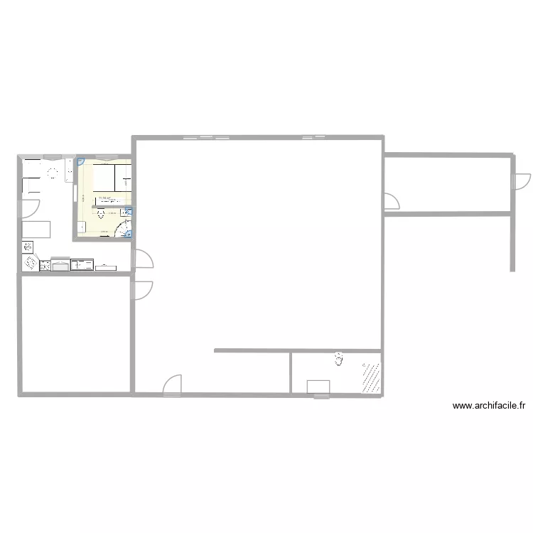 appart dans maison d'hote. Plan de 1  et 11 m²