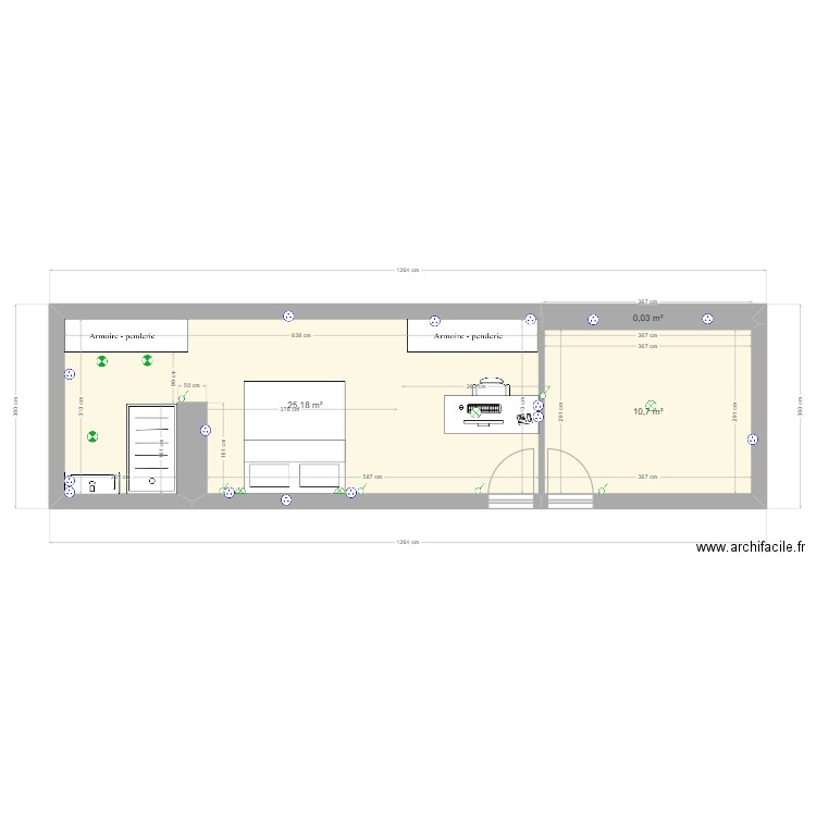 EXTENSION BIS. Plan de 3 pièces et 36 m2