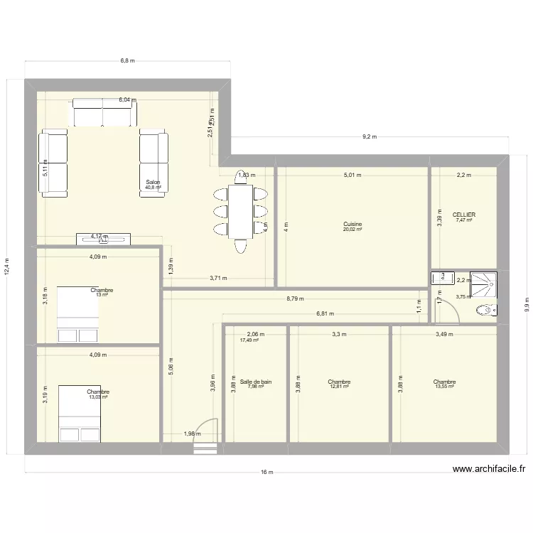 PLAN SINAN. Plan de 10  et 150 m²