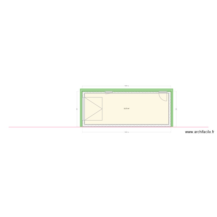 Garage. Plan de 1 pièce et 34 m2