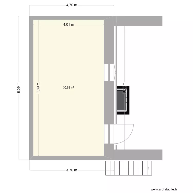 V3 - Maison Pleudihen - Dalle support Terrasse. Plan de 1  et 31 m²