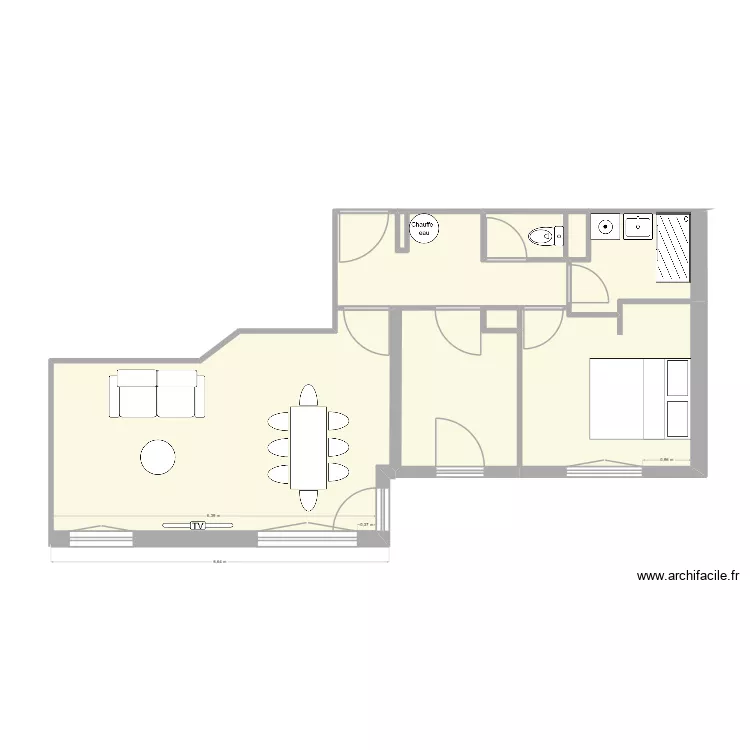 Luminais. Plan de 8  et 53 m²
