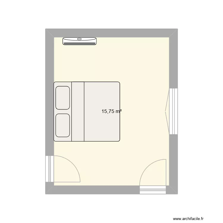 Mr. Leriche - Chambre 1er étage. Plan de 1 et 16 m² Mr. Leriche - Chambre 1er étage. Plan de 1 et 16 m²