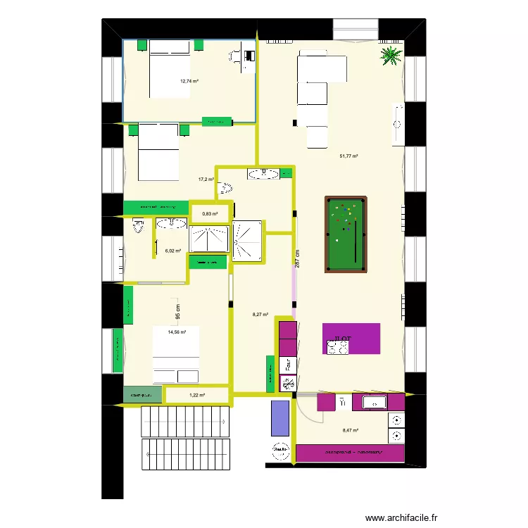 appartement 70. Plan de 