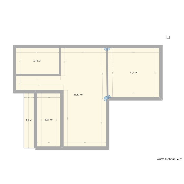 stah. Plan de 5 pièces et 50 m2