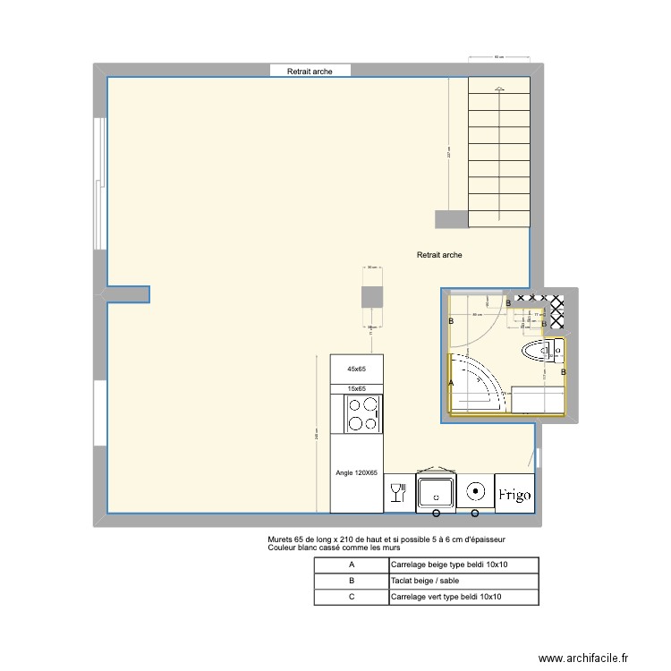 Essaouira. Plan de 8 pièces et 71 m2