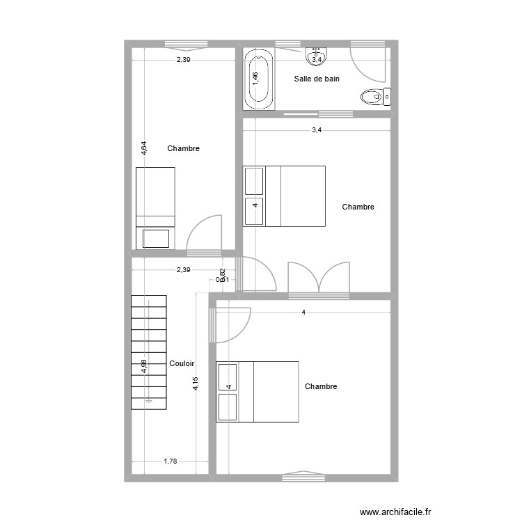premier etage wb. Plan de 0 pièce et 0 m2