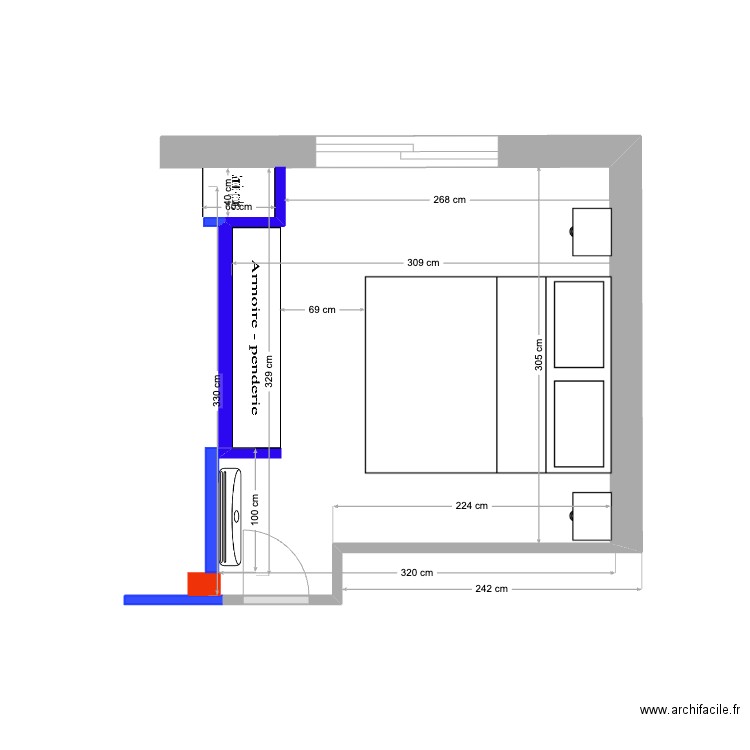 Passy Gde chambre. Plan de 0 pièce et 0 m2