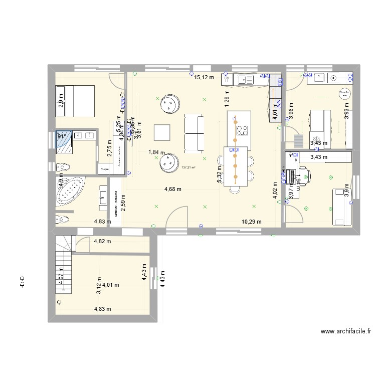 MARTIGNAS 10 éssais JJ. Plan de 1 pièce et 137 m2