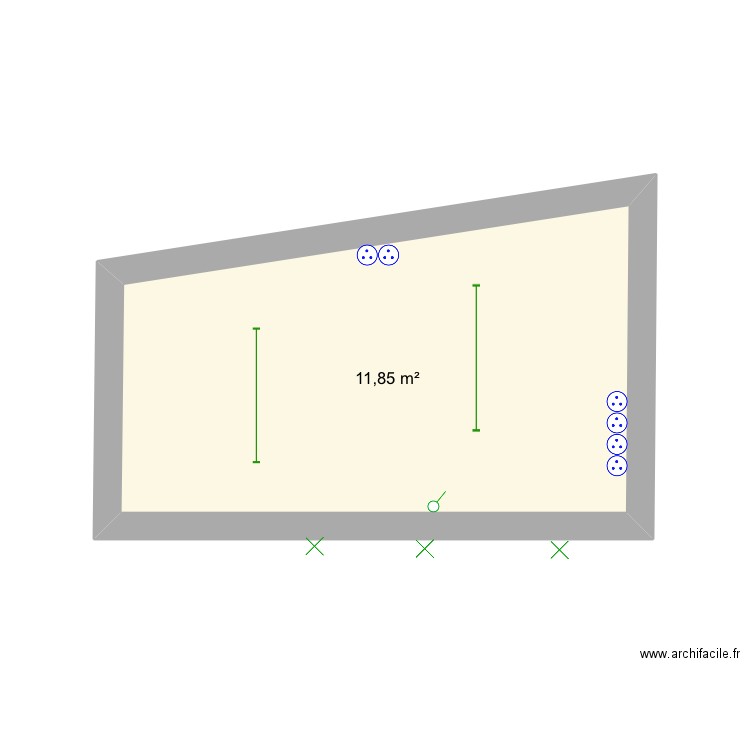 Garage et terrasse. Plan de 1 pièce et 12 m2