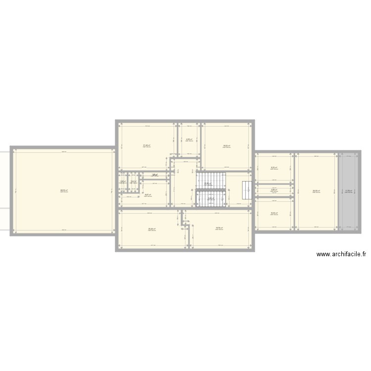 Mairie vrai base. Plan de 46 pièces et 815 m2