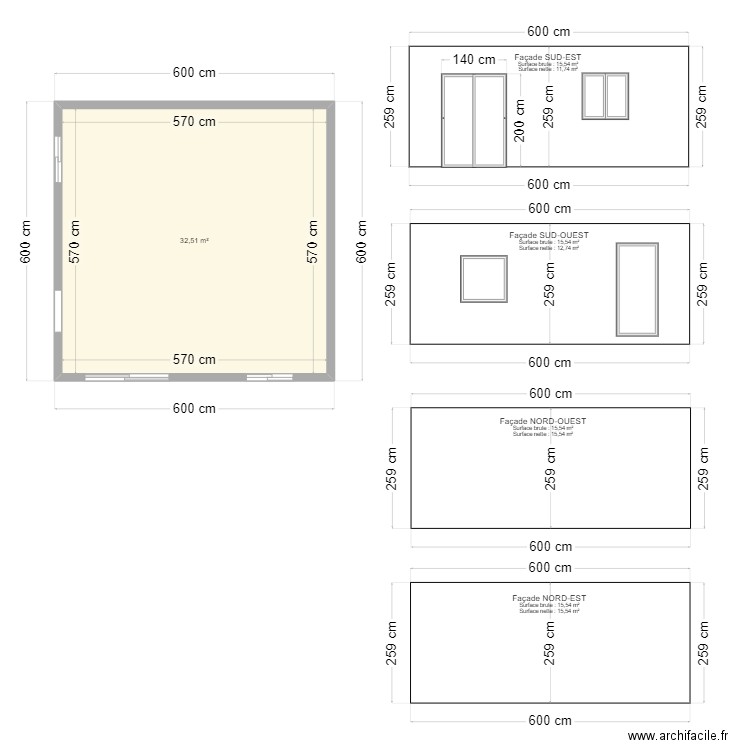bureau FACADE. Plan de 0 pièce et 0 m2
