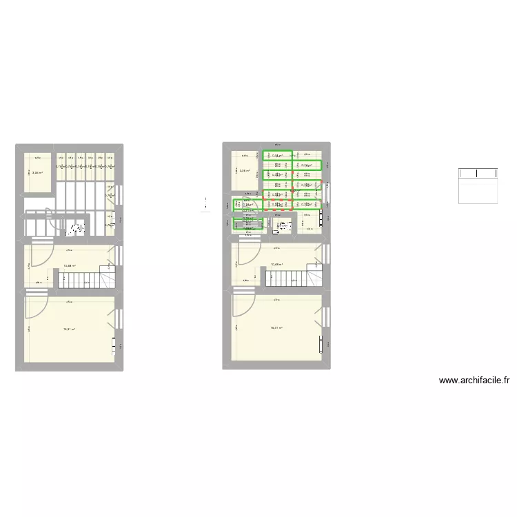Chambre Emilien plaque sol. Plan de 