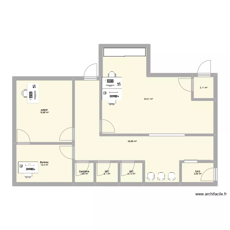 Nouvel accueil - version BIS. Plan de 9  et 100 m²