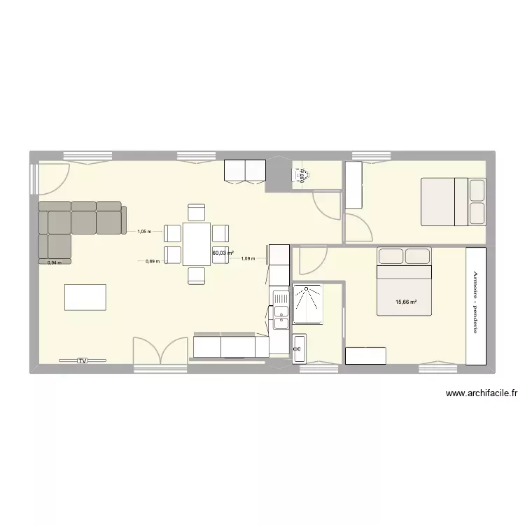 jc1. Plan de 2 Pièces et 76 m² jc1. Plan de 2 Pièces et 76 m²
