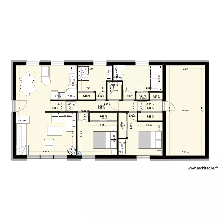 Messac. Plan de 9 pièces et 108 m² Messac. Plan de 9 pièces et 108 m²