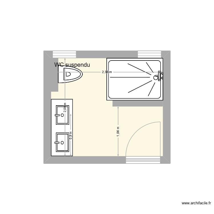 SALLE DE BAIN V2. Plan de 0 pièce et 0 m2