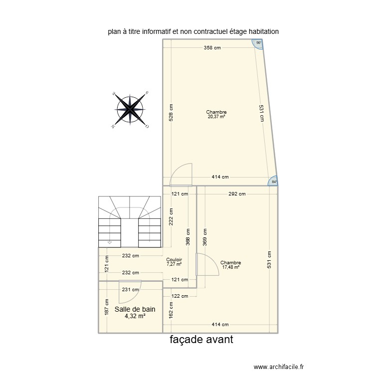 pharma gonrieux étage. Plan de 4 pièces et 49 m2