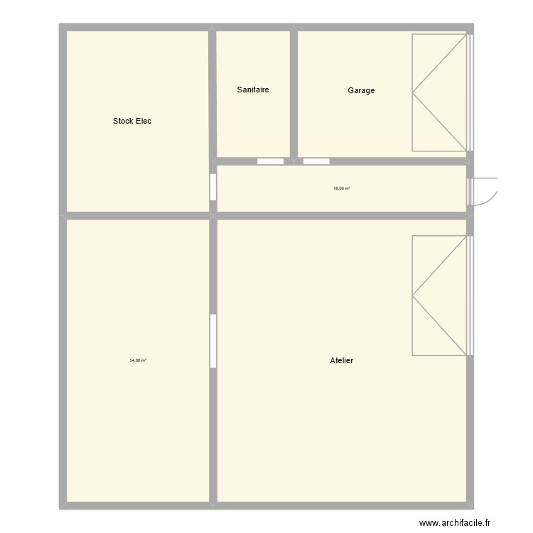 atelier saphir. Plan de 6 pièces et 244 m2