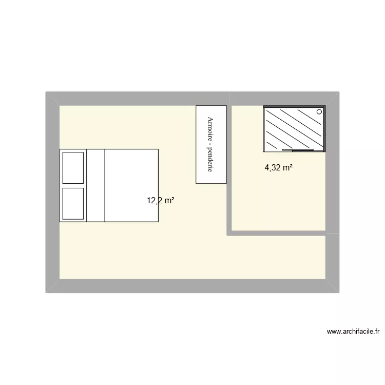 chambre sdb. Plan de 2 et 17 m² chambre sdb. Plan de 2 et 17 m²