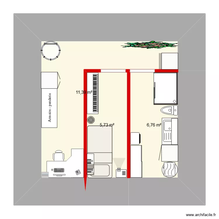 bunker.01. Plan de 3  et 24 m²