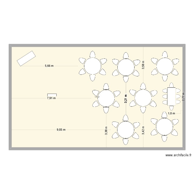 MARIAGE. Plan de 1 pièce et 170 m2