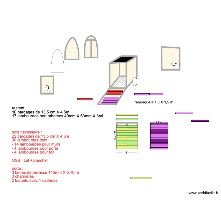 WC terrasse haute. Plan de 14 pièces et 15 m2