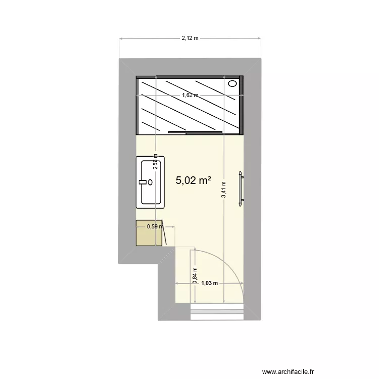 CJM. Plan de 1  et 5 m²