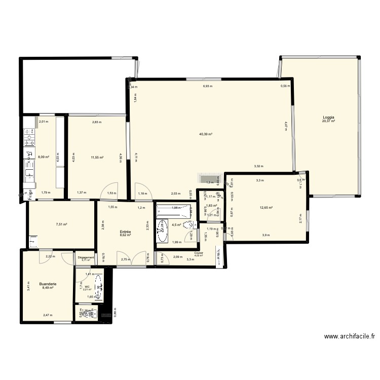 Plan Le Chesnay 3 médecins. Plan de 14 pièces et 142 m2