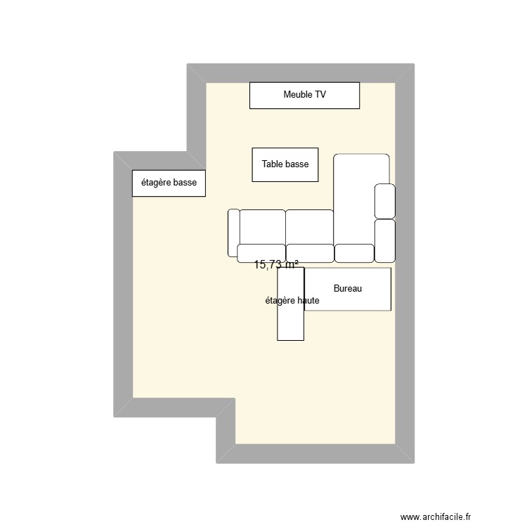 test1. Plan de 1 pièce et 16 m2
